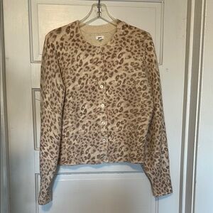 Aerie Soft Cream leopard cardigan